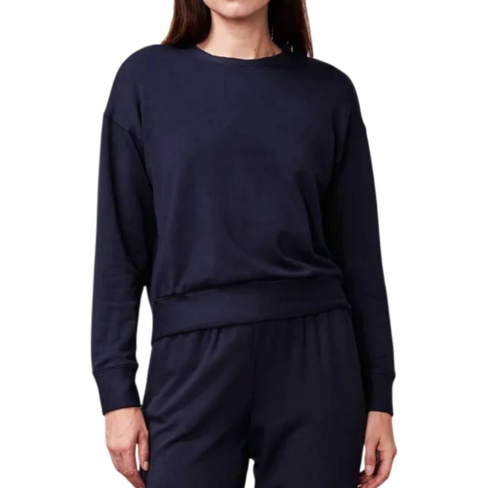 NEW STATESIDE softest fleece crewneck pullover sweatshirt in navy